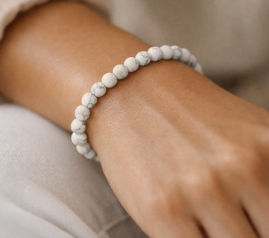 Crystal Bead Bracelet - Howlite