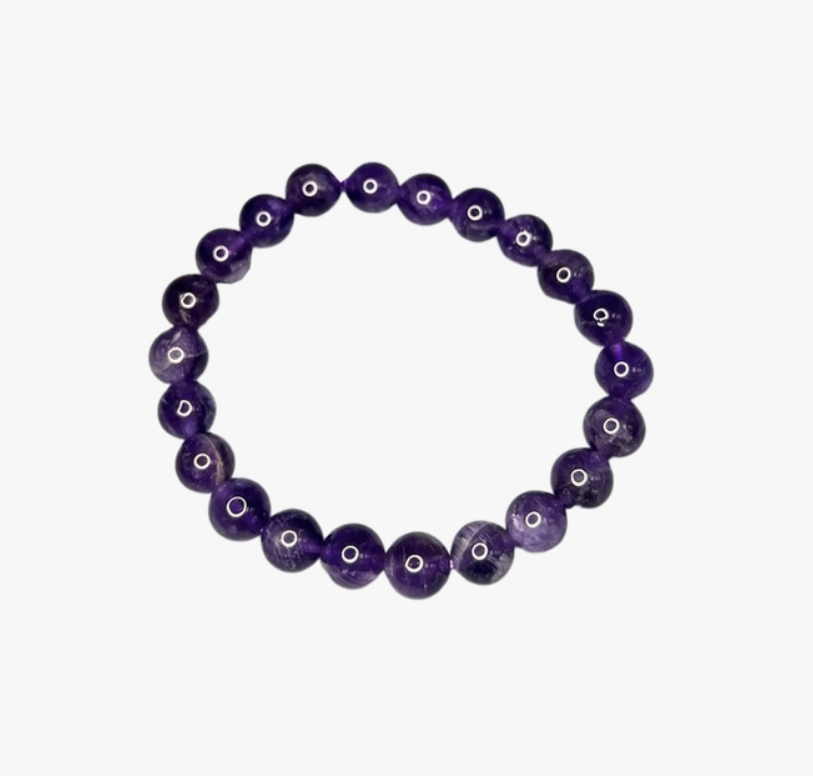 Crystal Bead Bracelet - Amethyst