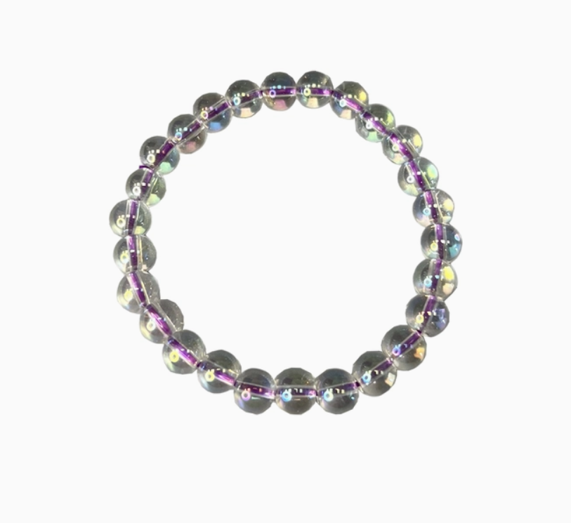 Crystal Bead Bracelet - Angel Aura Quartz