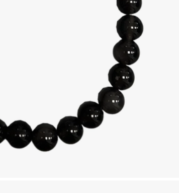 Crystal Bead Bracelet - Black Obsidian