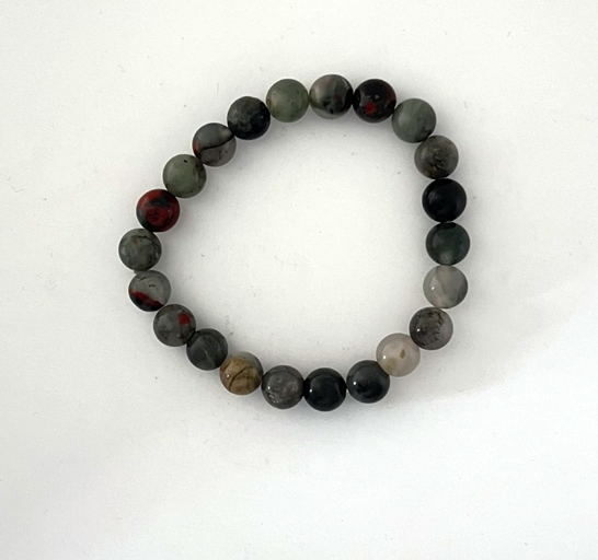 Crystal Bead Bracelet - Bloodstone