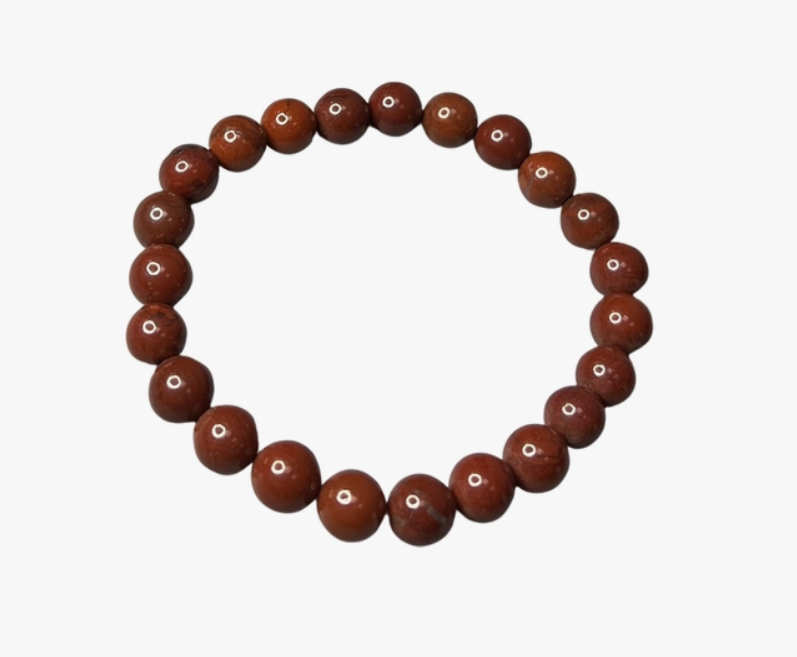 Crystal Bead Bracelet - Red Jasper
