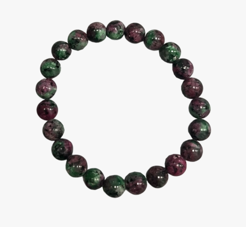 Crystal Bead Bracelet - Ruby in Zoisite