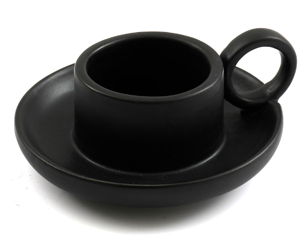 Candle Holder - Black Stoneware