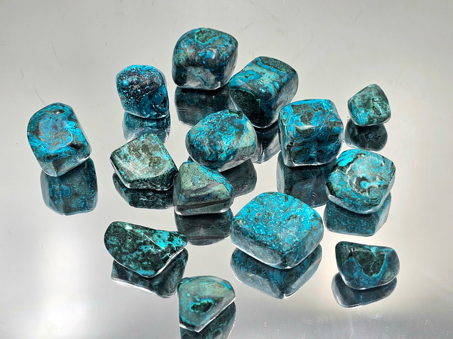 Crystals - Polished Tumble Stones - Chrysochite (Chrysocolla Azurite Malachite)