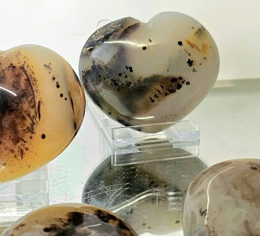 Crystals - Heart - Dendritic Opal