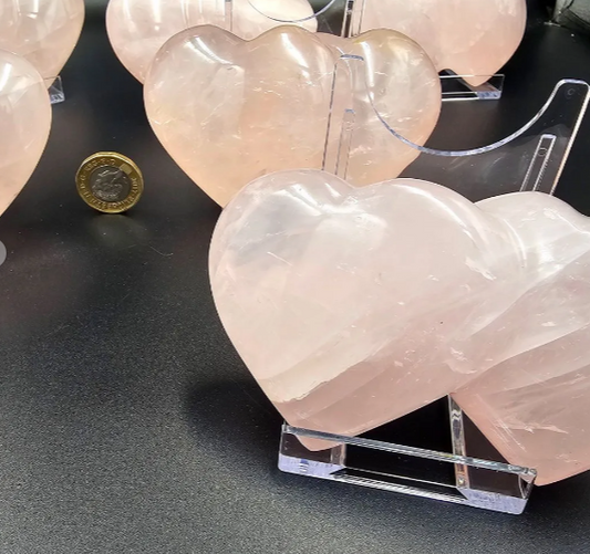 Crystal Double Heart - Rose Quartz