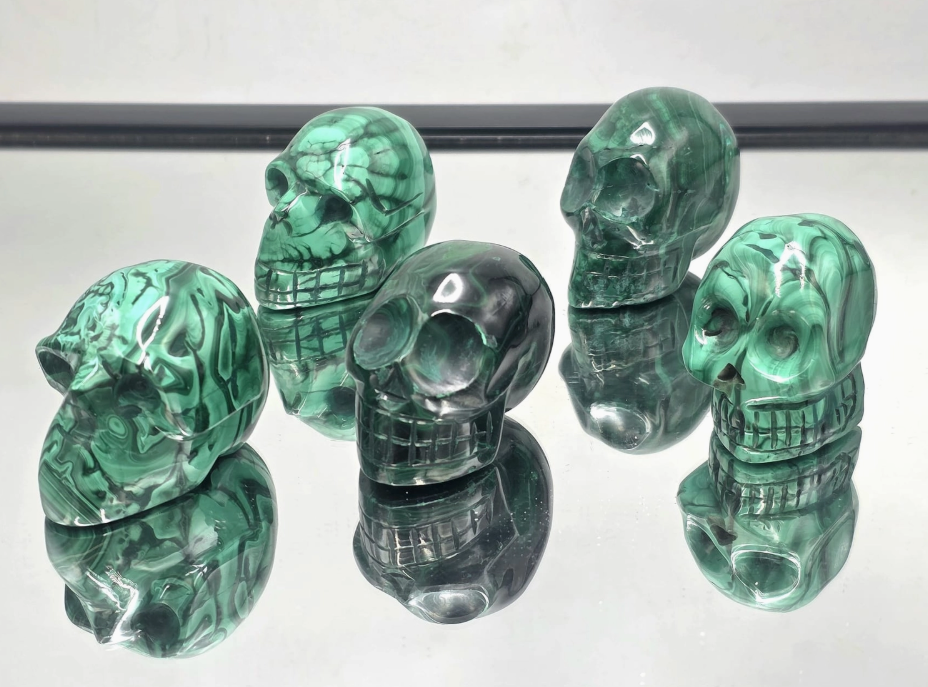Crystal Skull - Malachite
