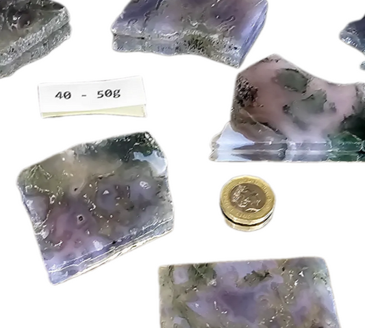 Crystals - Purple Moss Agate Slices