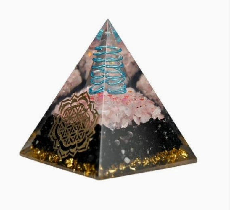 Orgone Pyramd - Black Tourmaline & Rose Quartz