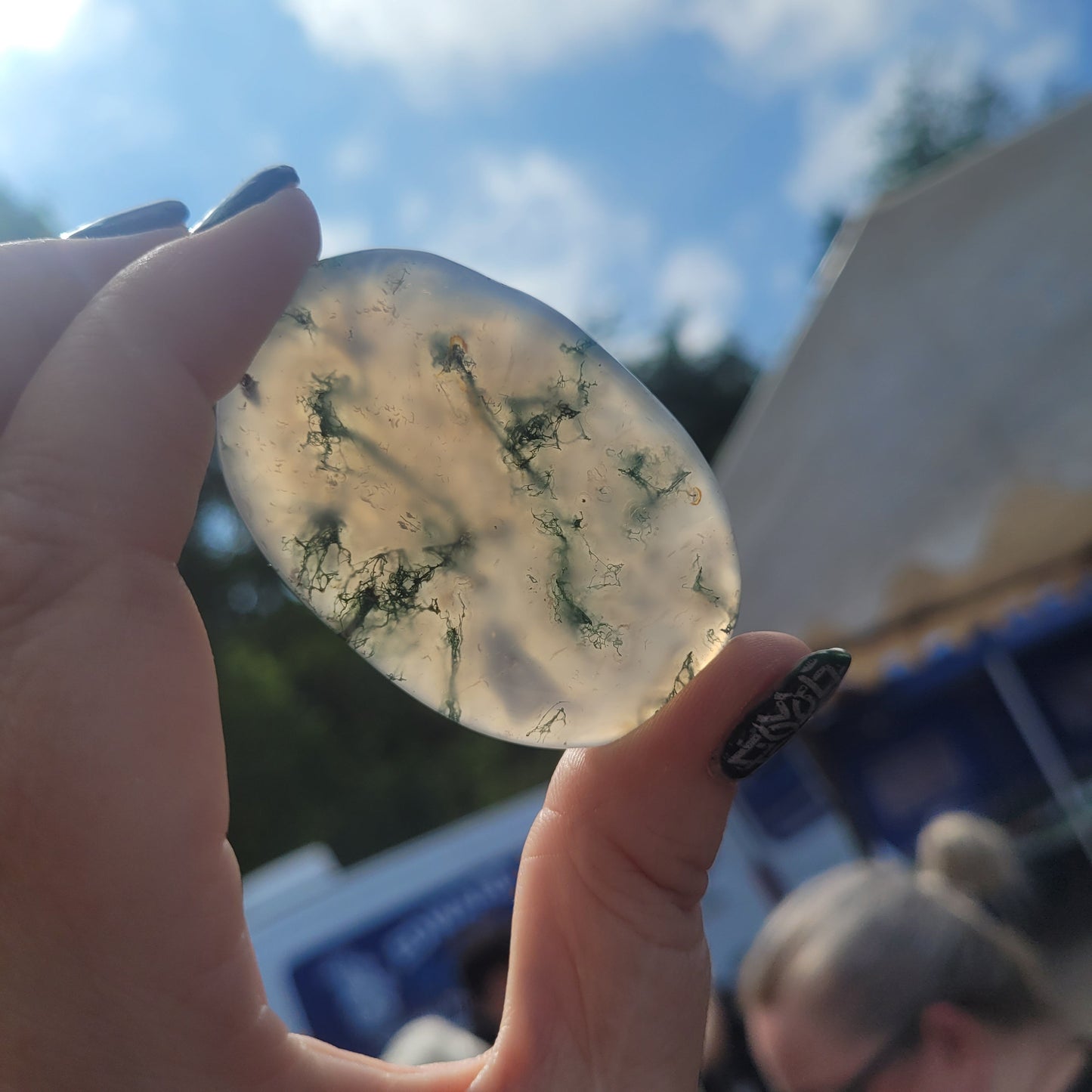 Crystals - Palm Stones - Moss Agate