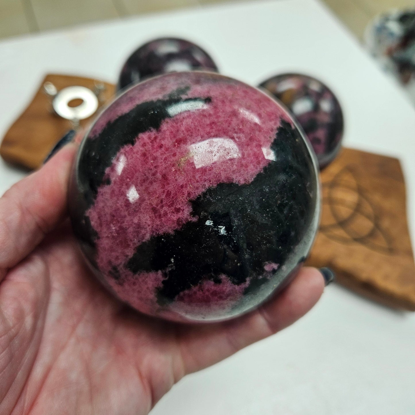 Crystal Sphere - Rhodonite