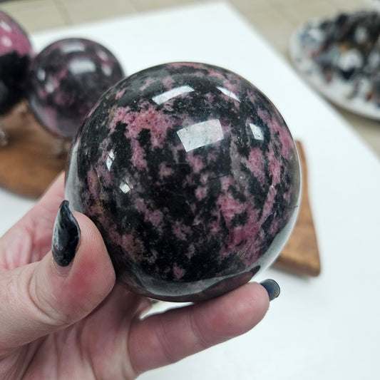 Crystal Sphere - Rhodonite