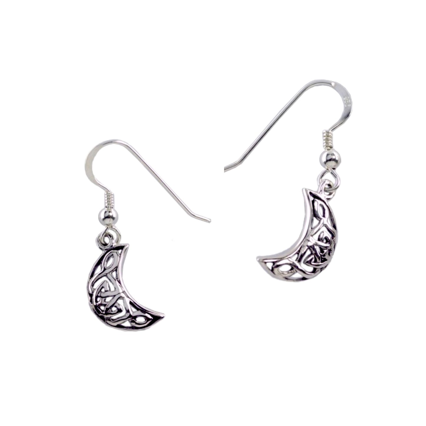 Silver Earrings - Celtic Moon