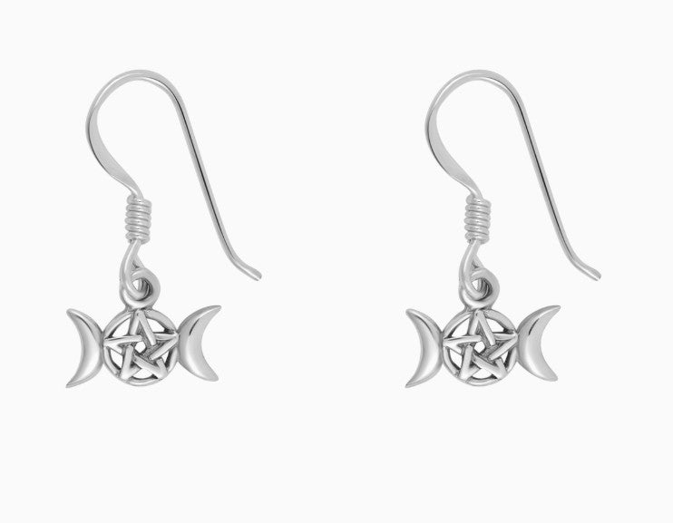Silver Earrings - Triple Moon