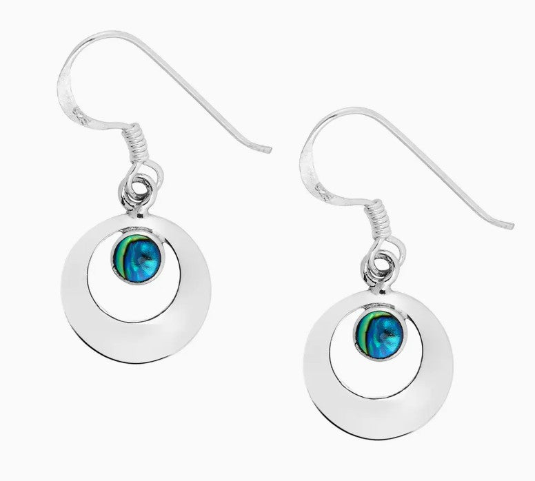 Silver Earrings - Abalone Shell
