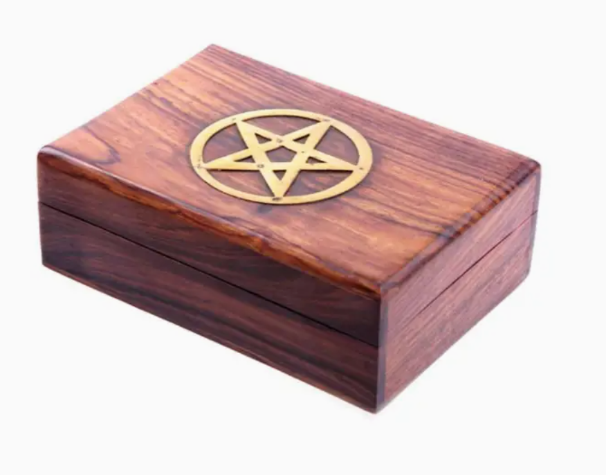Wood Trinket Box - Pentagram