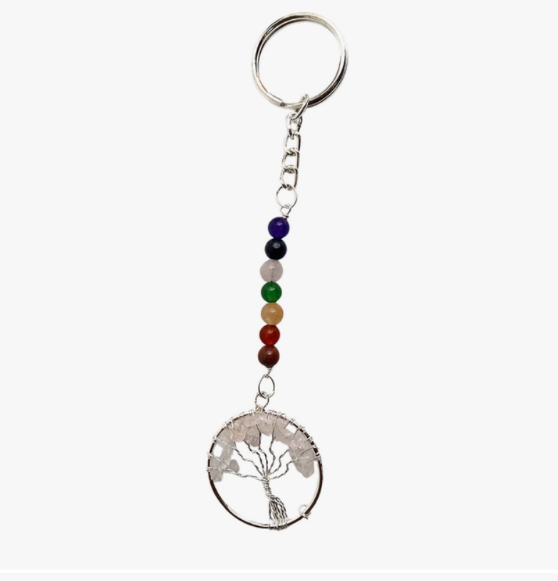 Crystal Tree of Life Chakra Keyring