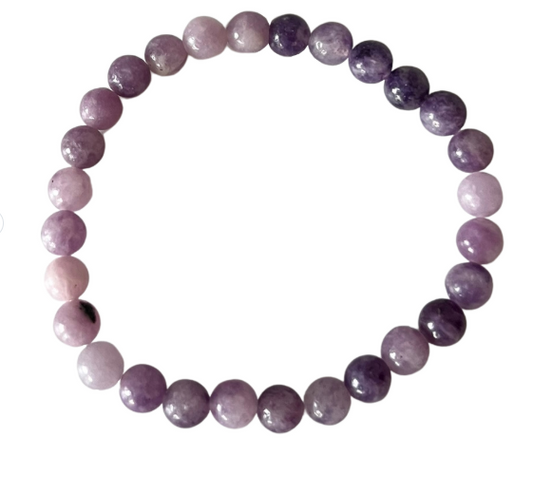 Crystal Bead Bracelet - Lepidolite