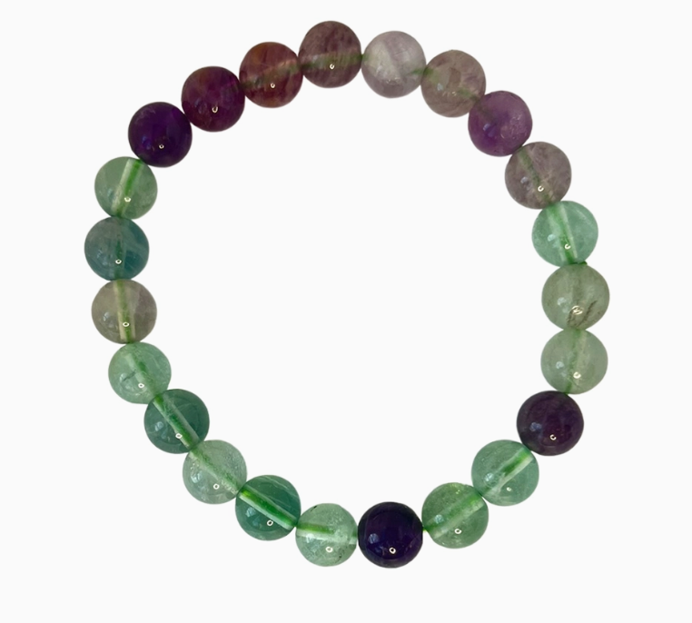 Crystal Bead Bracelet - Green Fluorite