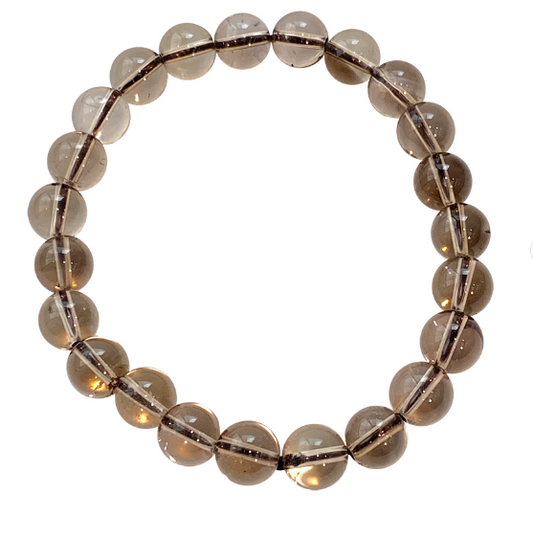 Crystal Bead Bracelet - Smoky Quartz