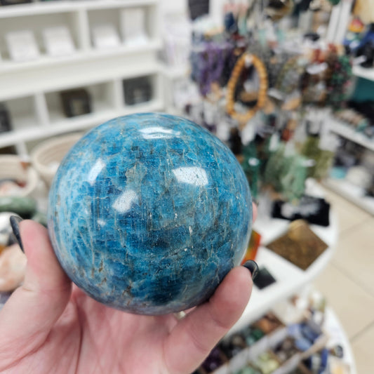 Crystal Sphere - Blue Apatite