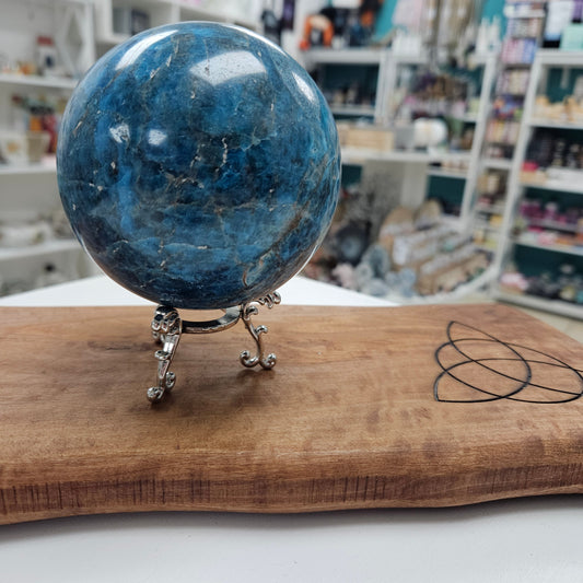 Crystal Sphere - Blue Apatite