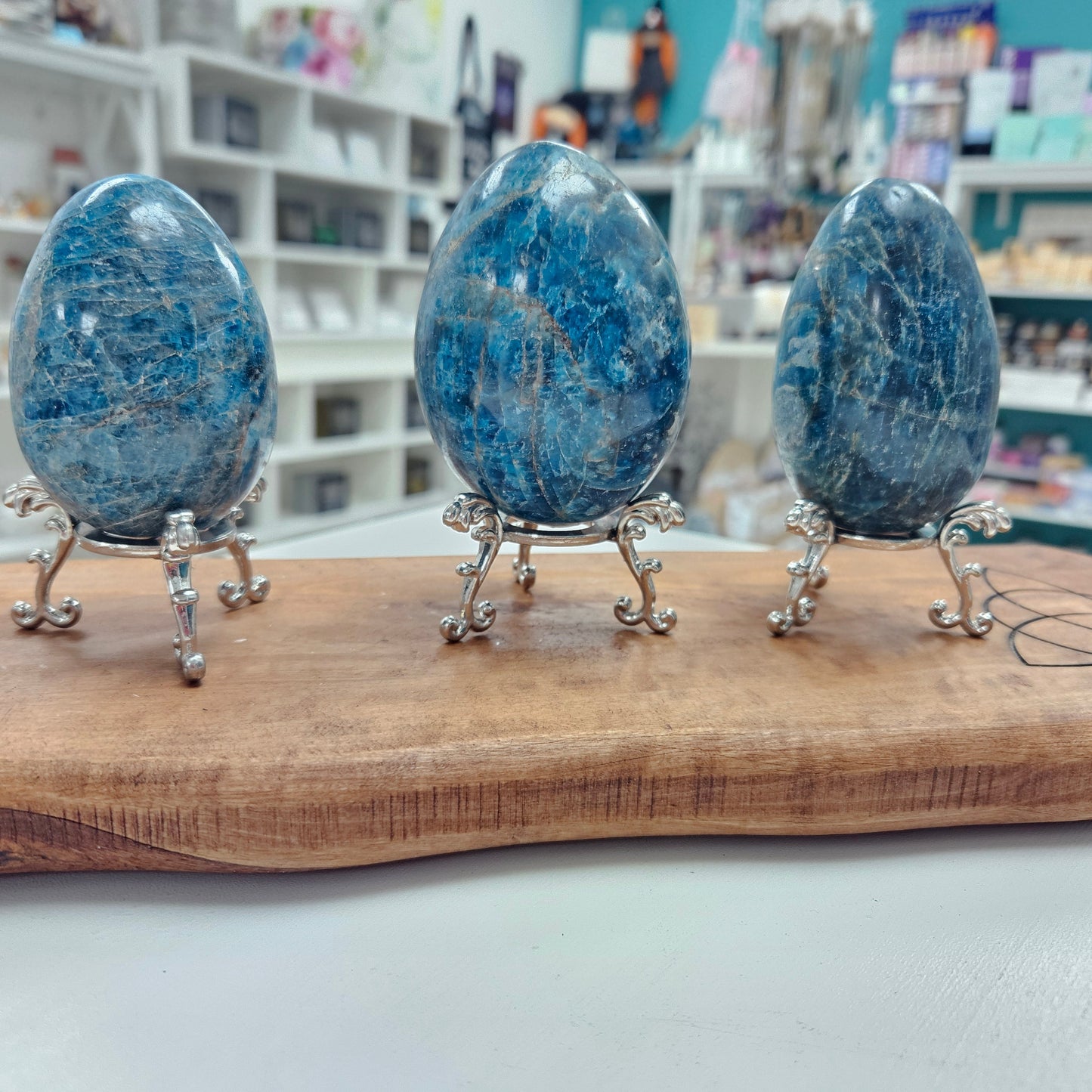 Crystal Egg - Blue Apatite