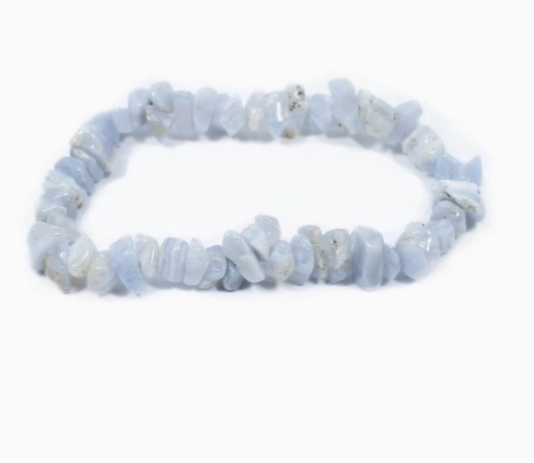 Crystal Chip Bracelet - Blue Lace Agate