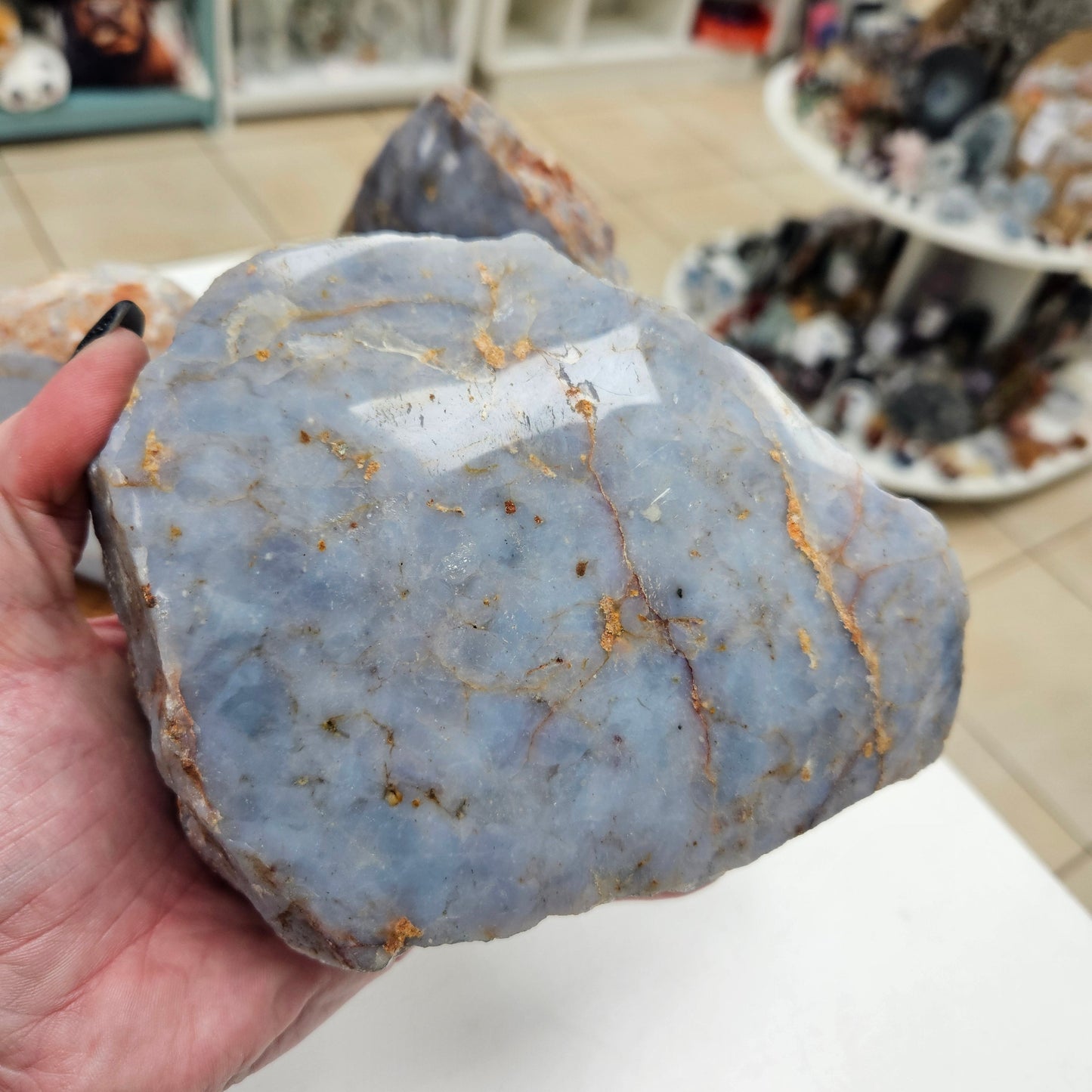 Crystals - Blue Quartz 1/2 polished