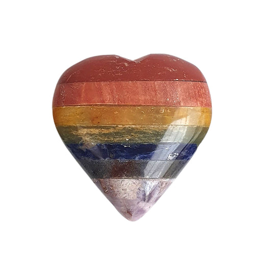 Crystal Heart - 7 Chakra Bonded (3 sizes)