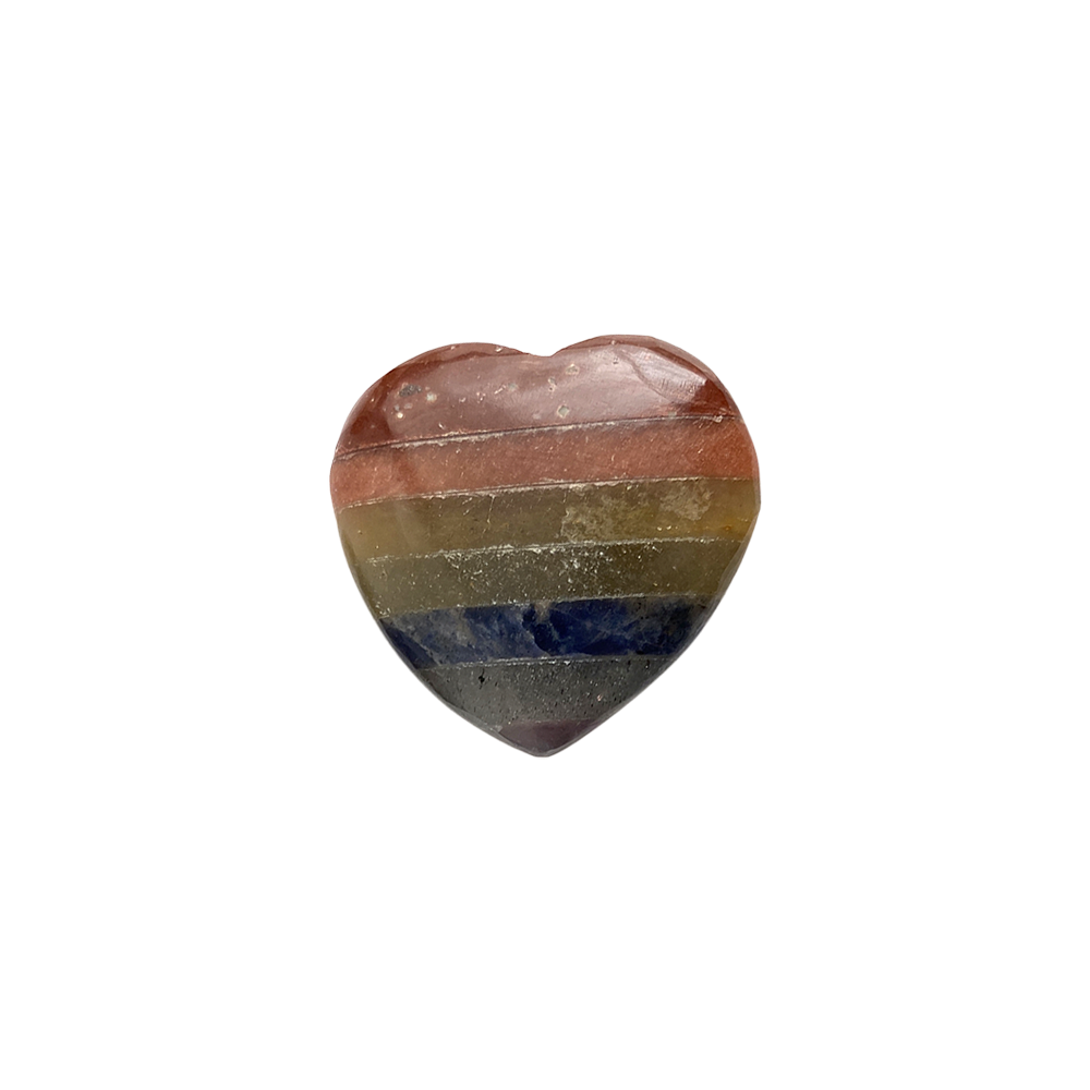 Crystal Heart - 7 Chakra Bonded (3 sizes)