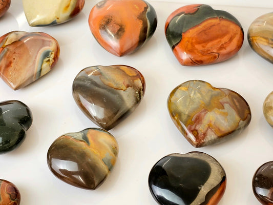 Crystals - Hearts - Polychrome Jasper