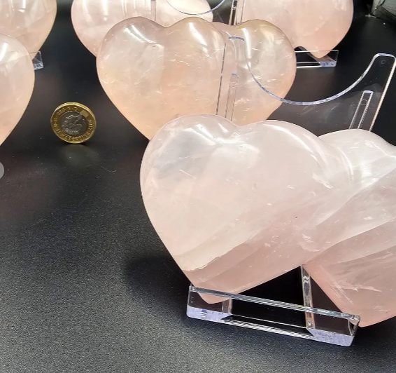 Crystal Double Heart - Rose Quartz