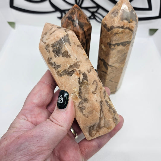 Crystal Tower - Graphic Honey Moonstone