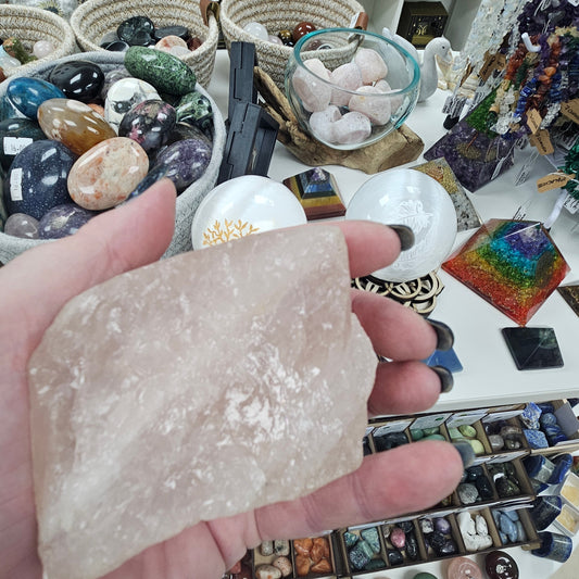Crystal Half Polished & Half Raw - Rose Quartz