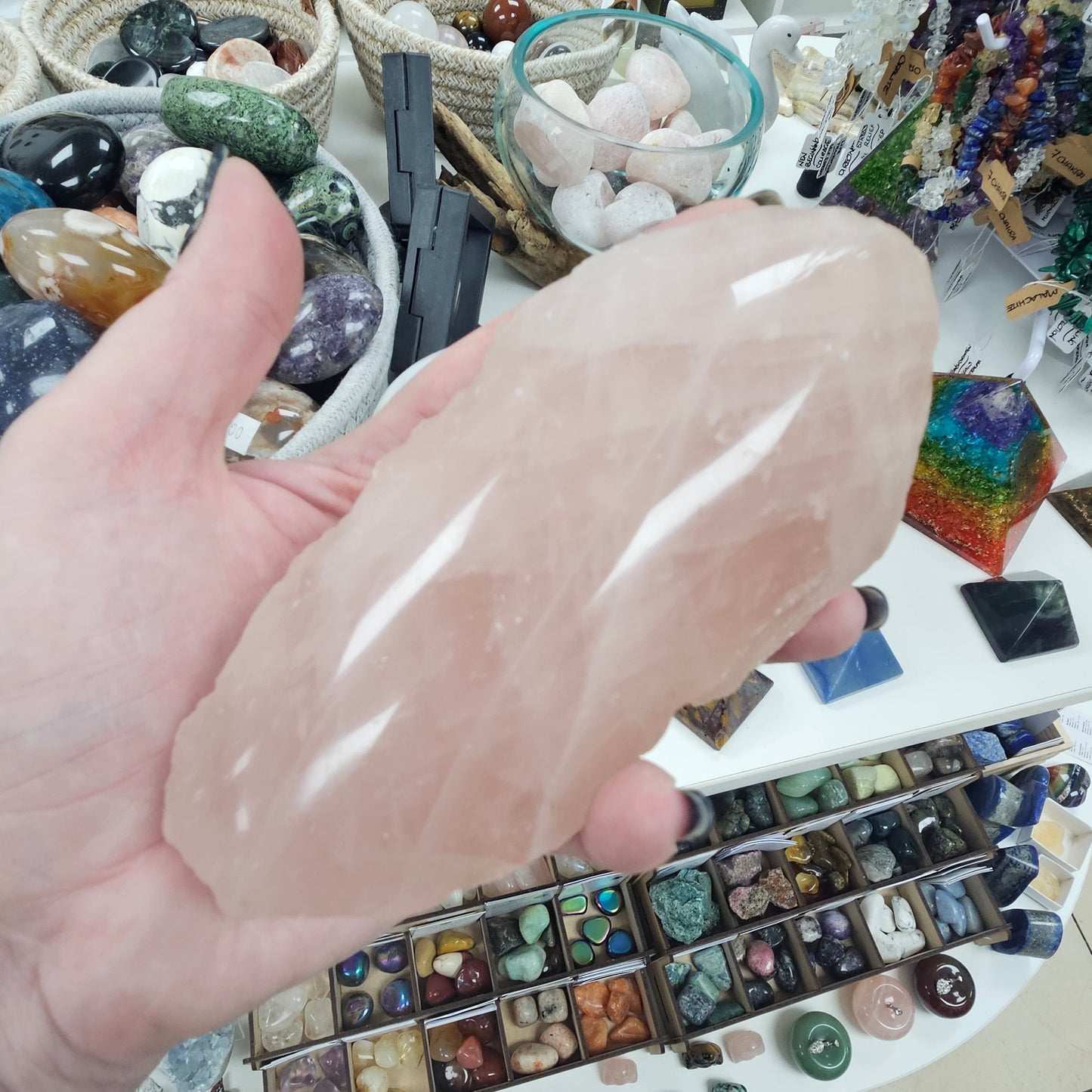 Crystal Half Polished & Half Raw - Rose Quartz