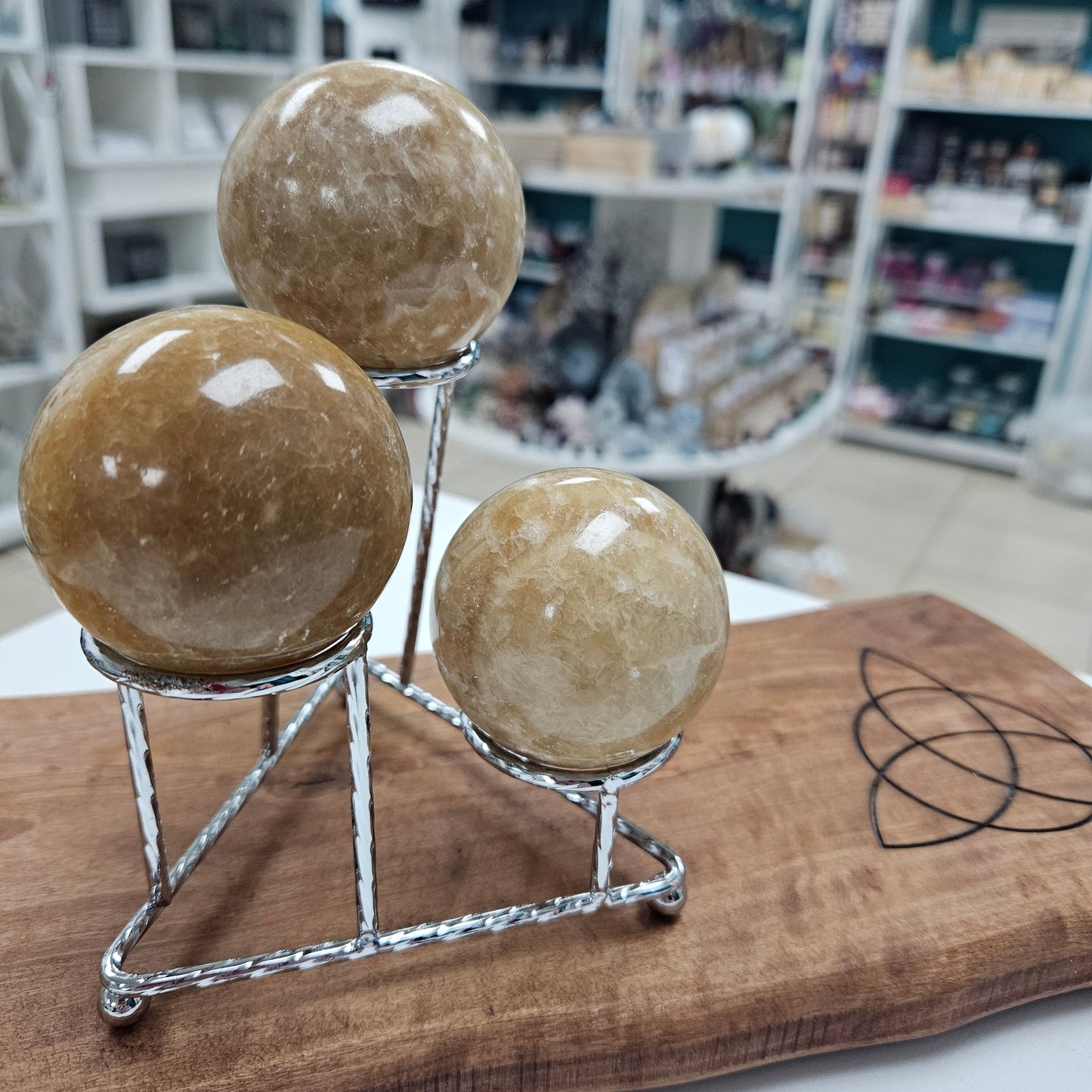 Crystal Sphere - Honey Calcite