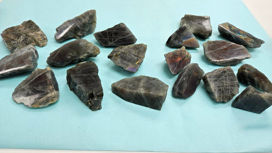 Labradorite Slices - Purple/Sunset (1/2 polished)