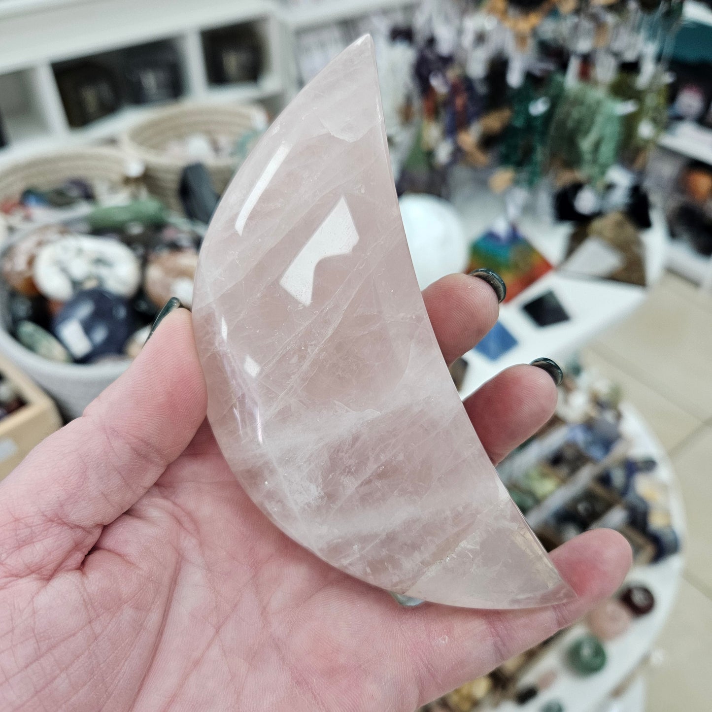 Crystals - Large Rose Quartz Moon