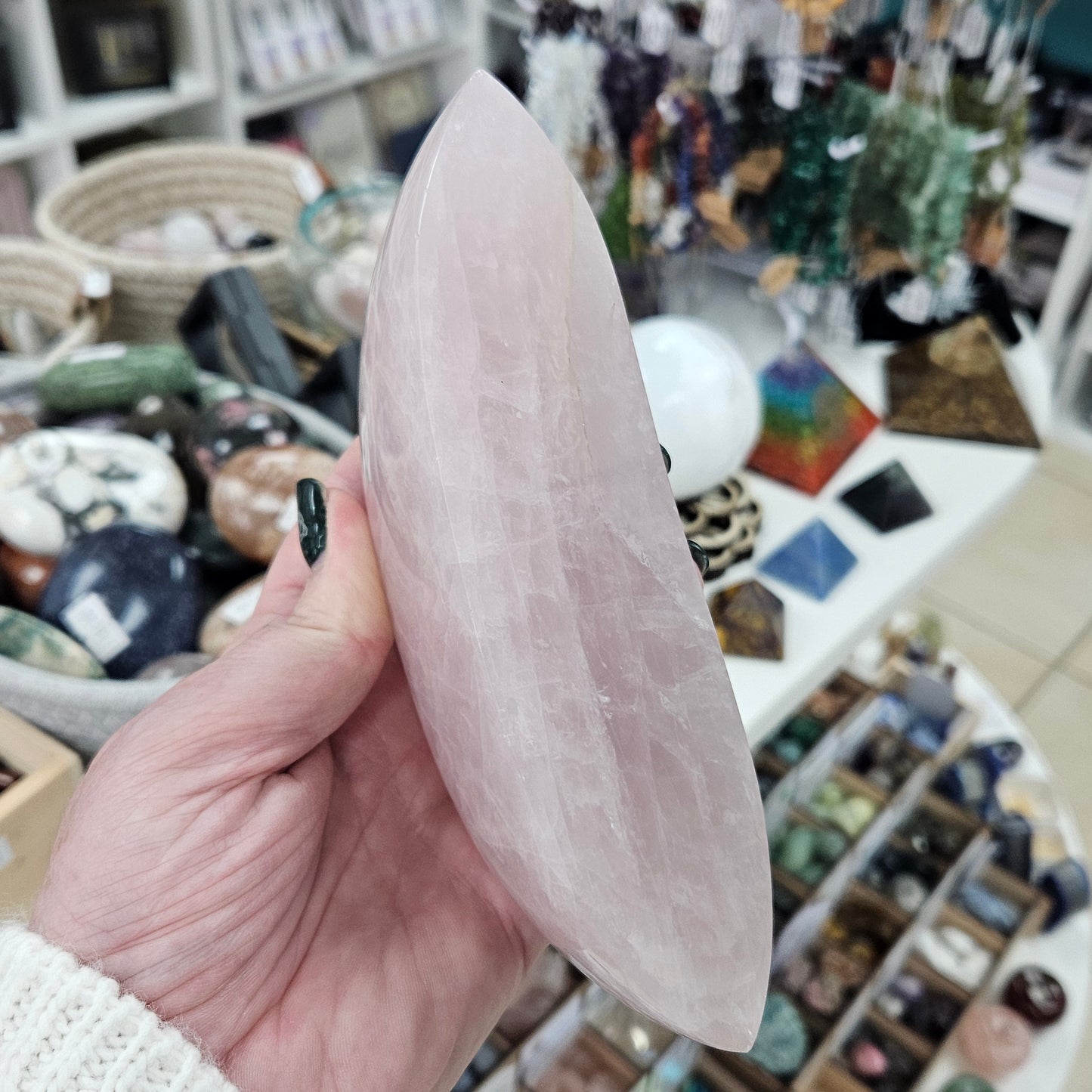 Crystals - Large Rose Quartz Moon