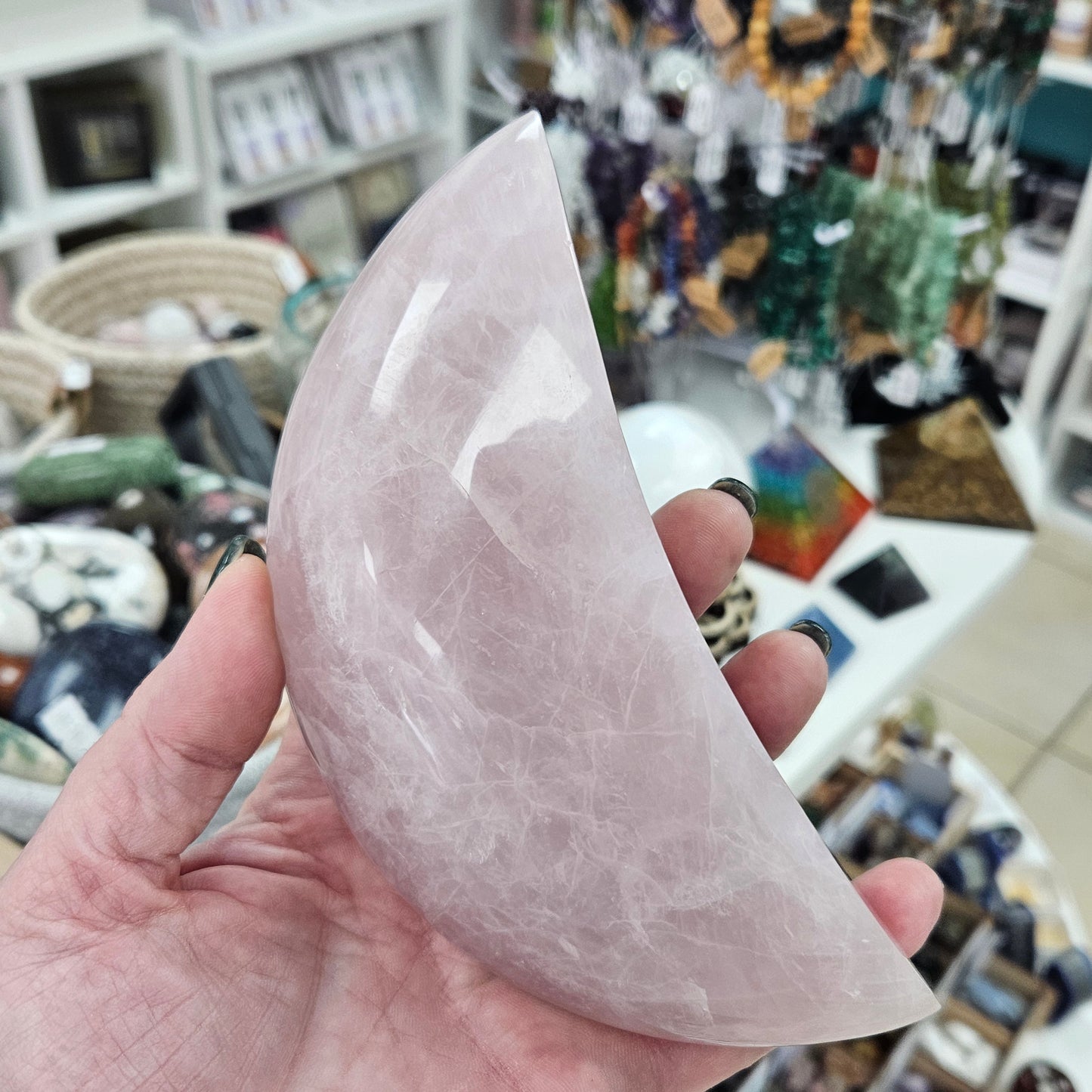 Crystals - Large Rose Quartz Moon