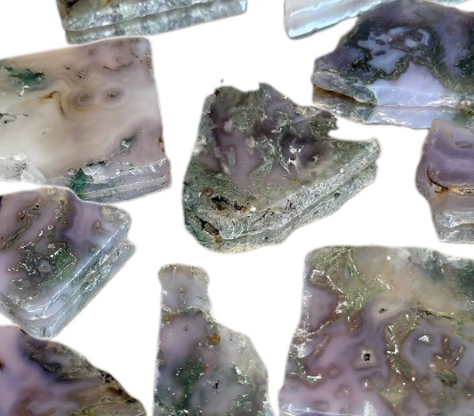 Crystals - Purple Moss Agate Slices
