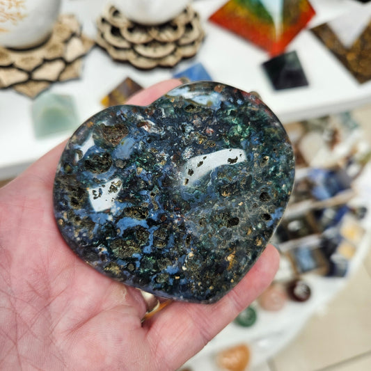 Crystal Heart - Orbicular Ocean Jasper
