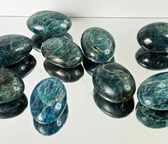 Crystals - Palm Stones - Blue Apatite