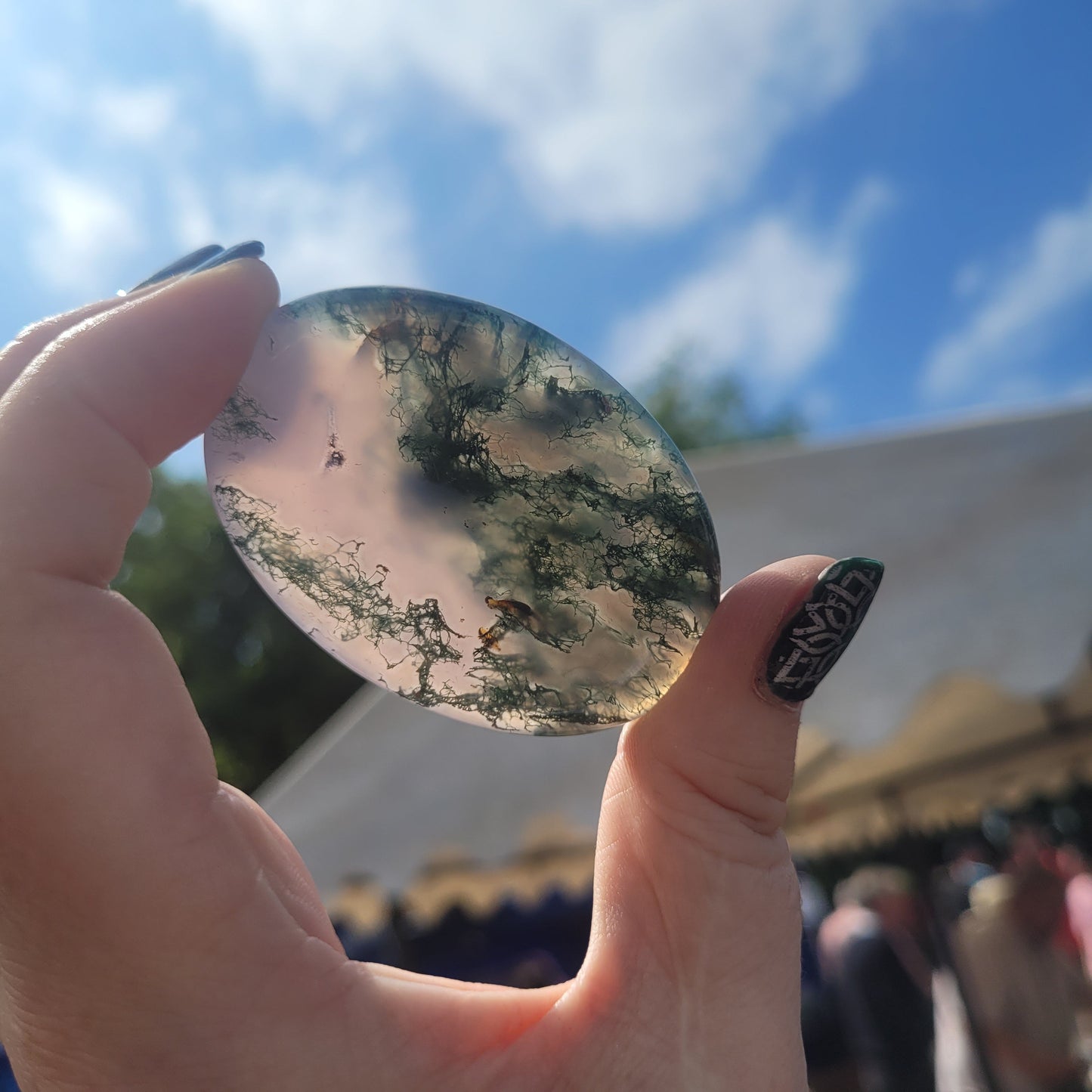 Crystals - Palm Stones - Moss Agate