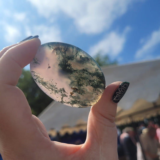 Crystals - Palm Stones - Moss Agate