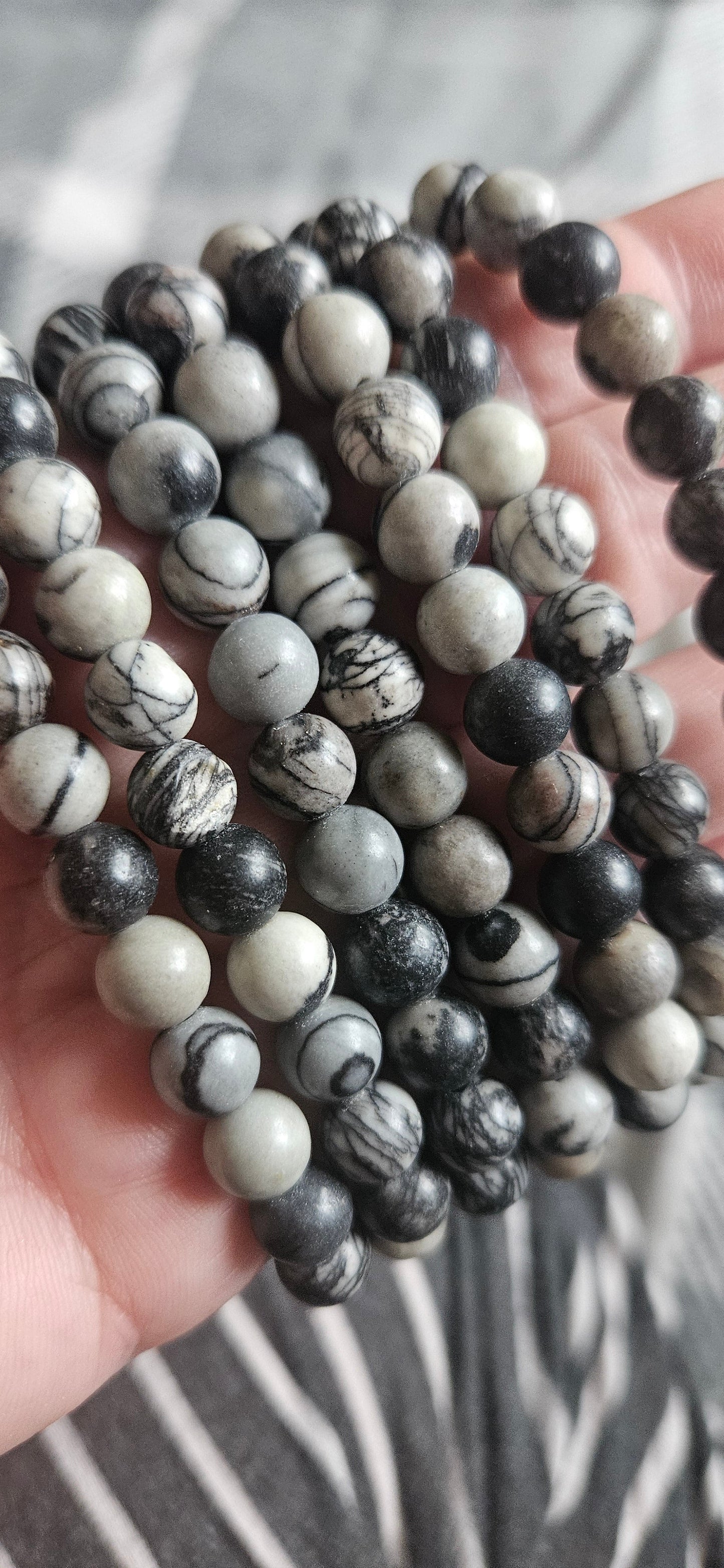 Crystal Bead Bracelet - Picasso Jasper