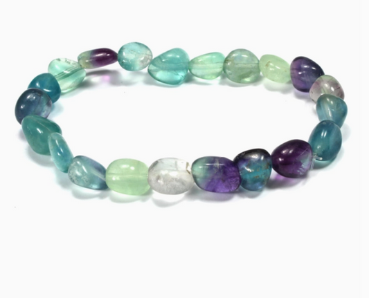 Crystal Tumble Bracelet - Rainbow Fluorite