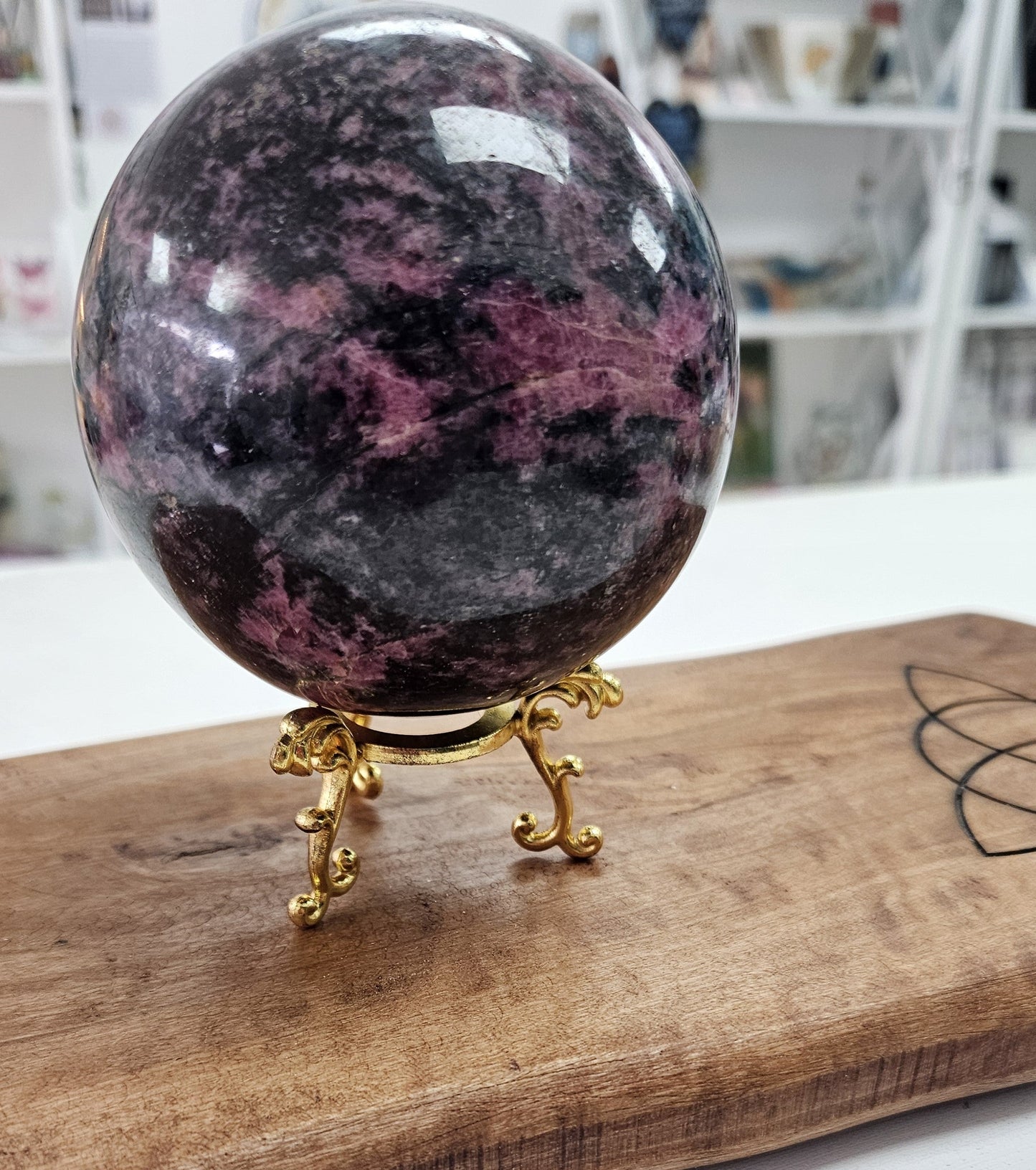 Crystal Sphere - Rhodonite